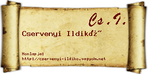 Cservenyi Ildikó névjegykártya